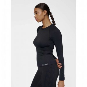 Dámské Bundy Hummel Clea Seamless Tight L/S Černé | 340232-514