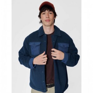 Dámské Bundy Hummel Fleece Overshirt Sportswear Tmavě Blankyt | 180025-428