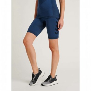 Dámské Kraťasy Hummel First Seamless Tr Sht Tigh W Tmavě Blankyt | 332393-371