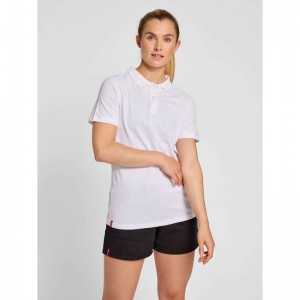 Dámské Kraťasy Hummel Red Classic Polo Bílé | 023891-449