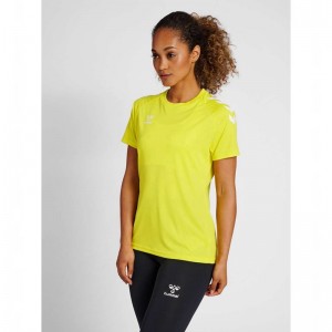 Dámské Mikina s Kapucí Hummel Core Xk Core Poly S/S Žluté | 824514-950