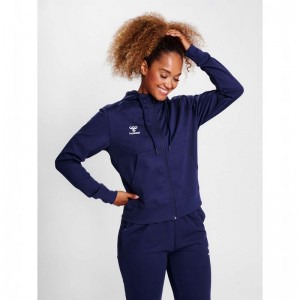 Dámské Mikina s Kapucí Hummel Go 2.0 Zip Tmavě Blankyt | 894437-528