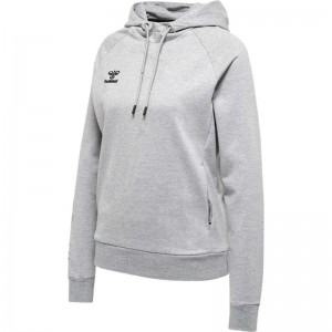 Dámské Mikina s Kapucí Hummel Move Grid Cotton Šedé | 302435-348