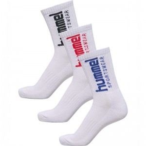 Dámské Ponožky Hummel 3-pack Sportswear Big Bílé | 324329-612