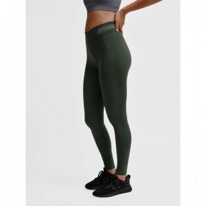 Dámské Ponožky Hummel Te Fundamental Mid Waist Zelene | 769908-990