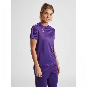 Dámské Tričko Hummel Core Xk Core Poly S/S Fialové | 221345-398