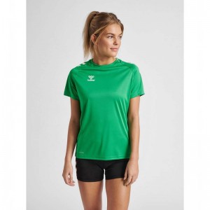 Dámské Tričko Hummel Core Xk Core Poly S/S Zelene | 510431-993