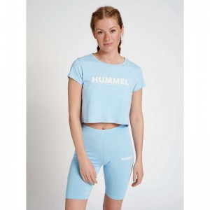 Dámské Tričko Hummel Legacy Cropped Blankyt | 318302-272