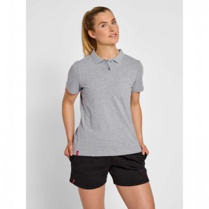 Dámské Tričko Hummel Red Classic Polo Šedé | 520784-326