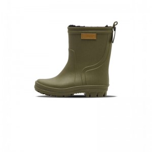 Dětské Gumové Holínky Hummel Thermo Jr Olivy Zelené | 248124-696