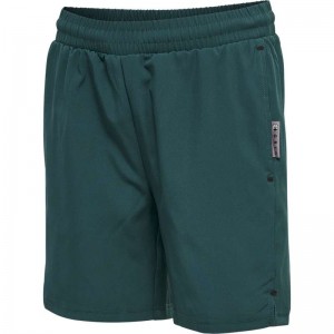 Dětské Kraťasy Hummel Move Grid Woven Zelene | 928183-409