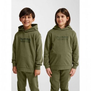 Dětské Mikina s Kapucí Hummel Jr Base Zelene | 266733-499