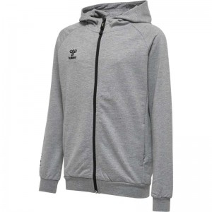 Dětské Mikina s Kapucí Hummel Move Grid Cotton Zip Šedé | 886841-849