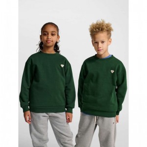 Dětské Mikiny Hummel Jr Loose Crewneck Bee Zelene | 035357-023