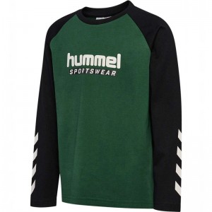 Dětské Tričko Hummel Jr Logo L/S Zelene | 770259-042