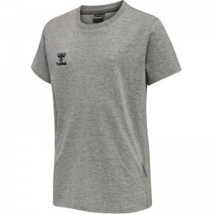 Dětské Tričko Hummel Move Grid Cotton S/S Kid Šedé | 669017-351
