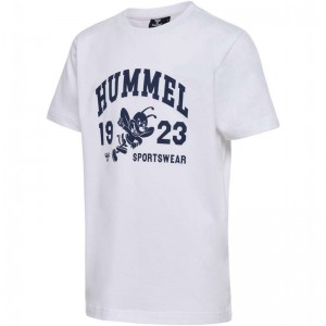 Dětské Tričko Hummel Print S/S Bílé | 086442-557