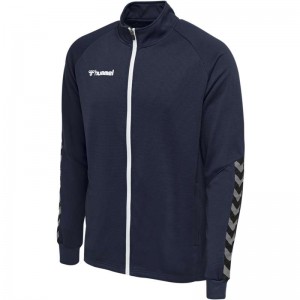 Pánské Bundy Hummel Authentic Poly Zip Tmavě Blankyt | 925727-678