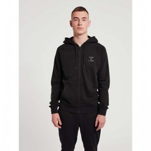 Pánské Mikina s Kapucí Hummel Isam 2.0 Zip Černé | 653285-536