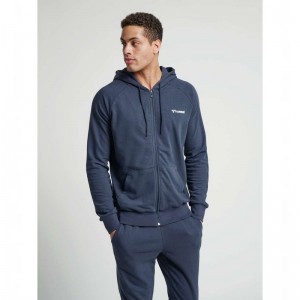 Pánské Mikina s Kapucí Hummel Isam Zip Tmavě Blankyt | 441359-069