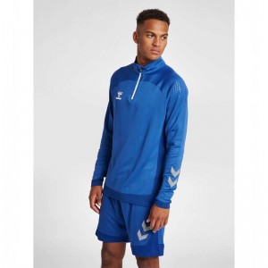 Pánské Mikina s Kapucí Hummel Lead Half Zip Blankyt | 531298-180