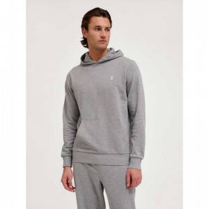 Pánské Mikina s Kapucí Hummel Pulse Sweat Šedé | 408884-071