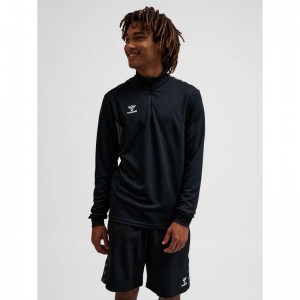 Pánské Mikiny Hummel Authentic Half Zip Sweat Černé | 538100-311