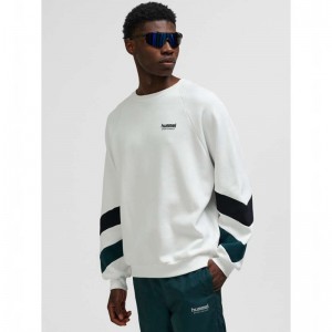 Pánské Mikiny Hummel Oversized Crew Sportswear Bílé | 719942-680