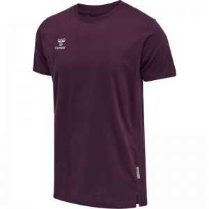 Pánské Tričko Hummel Move Grid Cotton S/S Vínové | 122797-299
