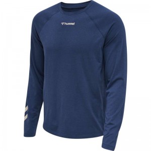 Pánské Tričko Hummel Mt Laze L/S Tmavě Blankyt | 032682-647