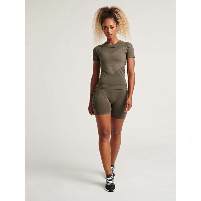 Dámské Bundy Hummel First Seamless Tr Sht Tigh W Zelene | 500514-040