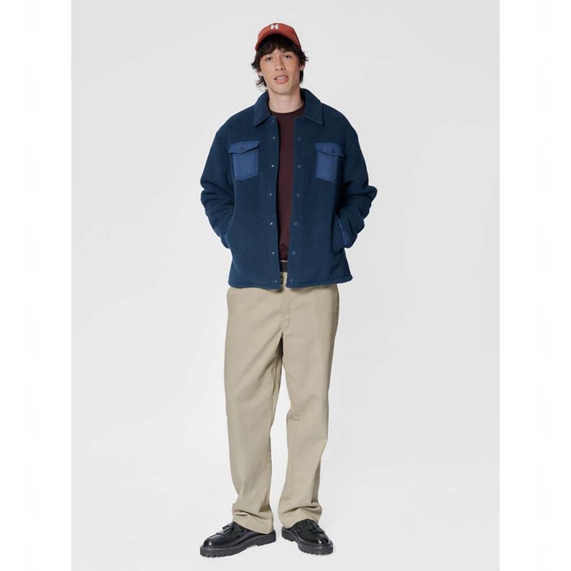 Dámské Bundy Hummel Fleece Overshirt Sportswear Tmavě Blankyt | 180025-428