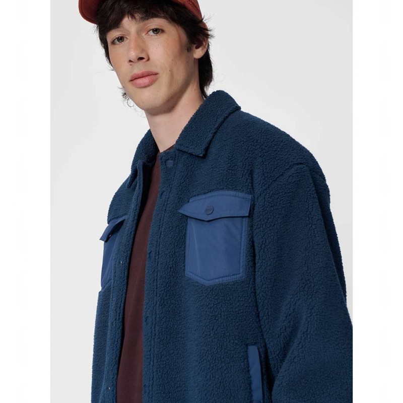 Dámské Bundy Hummel Fleece Overshirt Sportswear Tmavě Blankyt | 180025-428