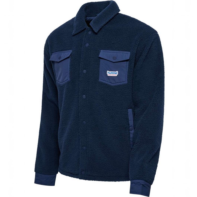 Dámské Bundy Hummel Fleece Overshirt Sportswear Tmavě Blankyt | 180025-428