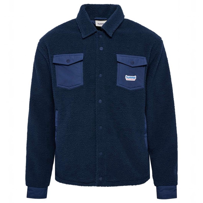 Dámské Bundy Hummel Fleece Overshirt Sportswear Tmavě Blankyt | 180025-428