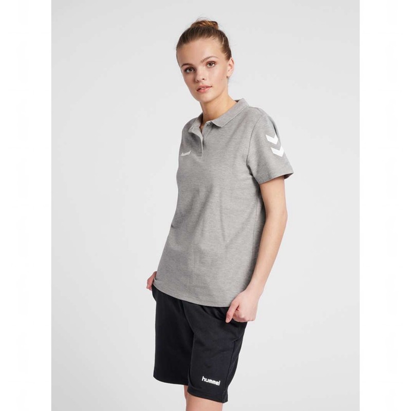 Dámské Bundy Hummel Go Cotton Polo Šedé | 753337-541