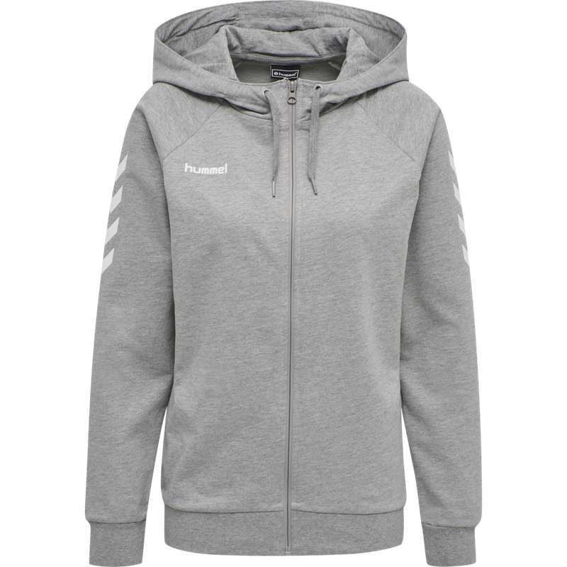 Dámské Bundy Hummel Go Cotton Zip Šedé | 204849-665