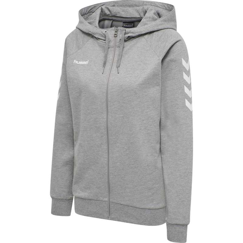 Dámské Bundy Hummel Go Cotton Zip Šedé | 204849-665
