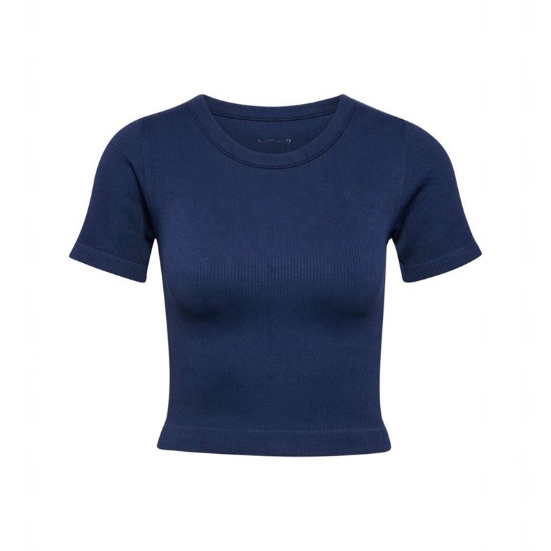 Dámské Bundy Hummel Pulse Seamless Rib W S/S Tmavě Blankyt | 571006-454
