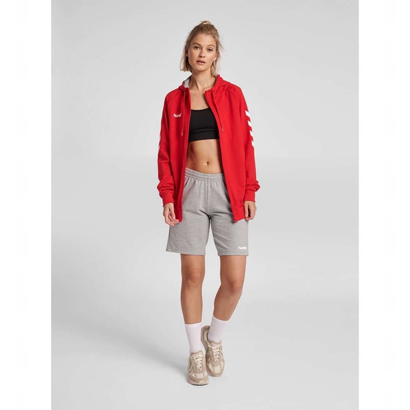 Dámské Kalhoty Hummel Go Cotton Zip Červené | 885534-550