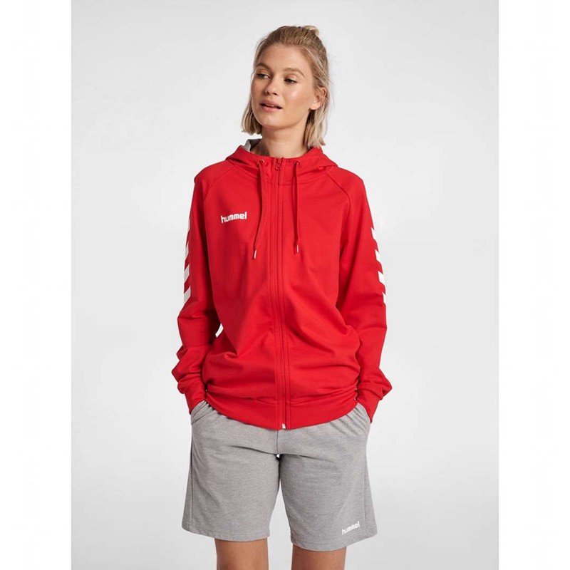 Dámské Kalhoty Hummel Go Cotton Zip Červené | 885534-550