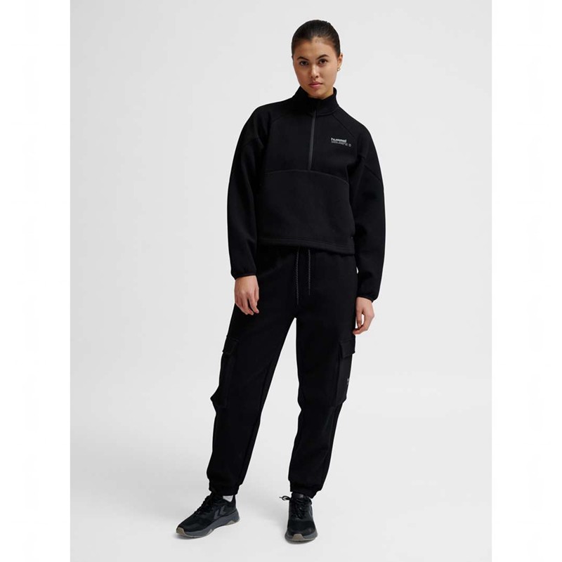 Dámské Kalhoty Hummel Tech Fleece Boxy Half Zip Černé | 431700-885