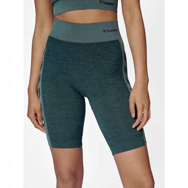 Dámské Kraťasy Hummel Clea Seamless Cycling Zelene | 950622-291