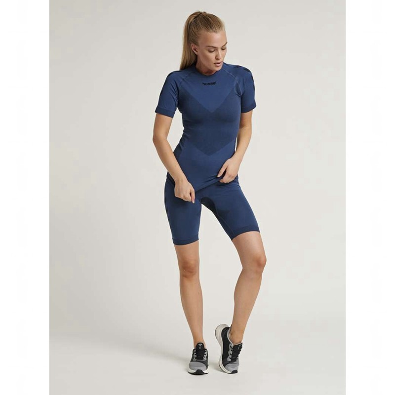 Dámské Kraťasy Hummel First Seamless Tr Sht Tigh W Tmavě Blankyt | 332393-371