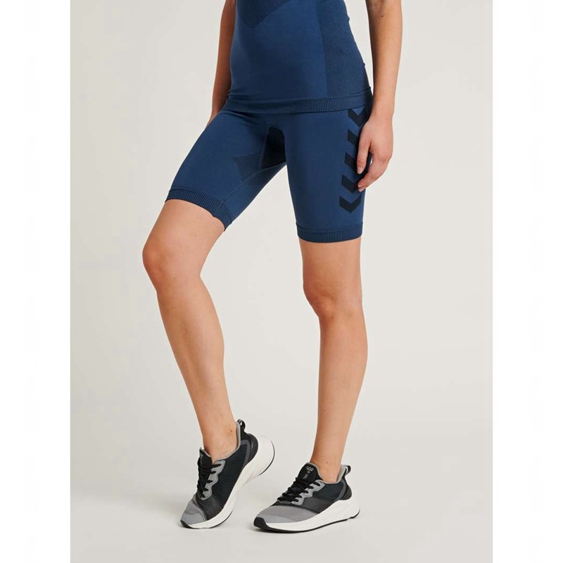 Dámské Kraťasy Hummel First Seamless Tr Sht Tigh W Tmavě Blankyt | 332393-371