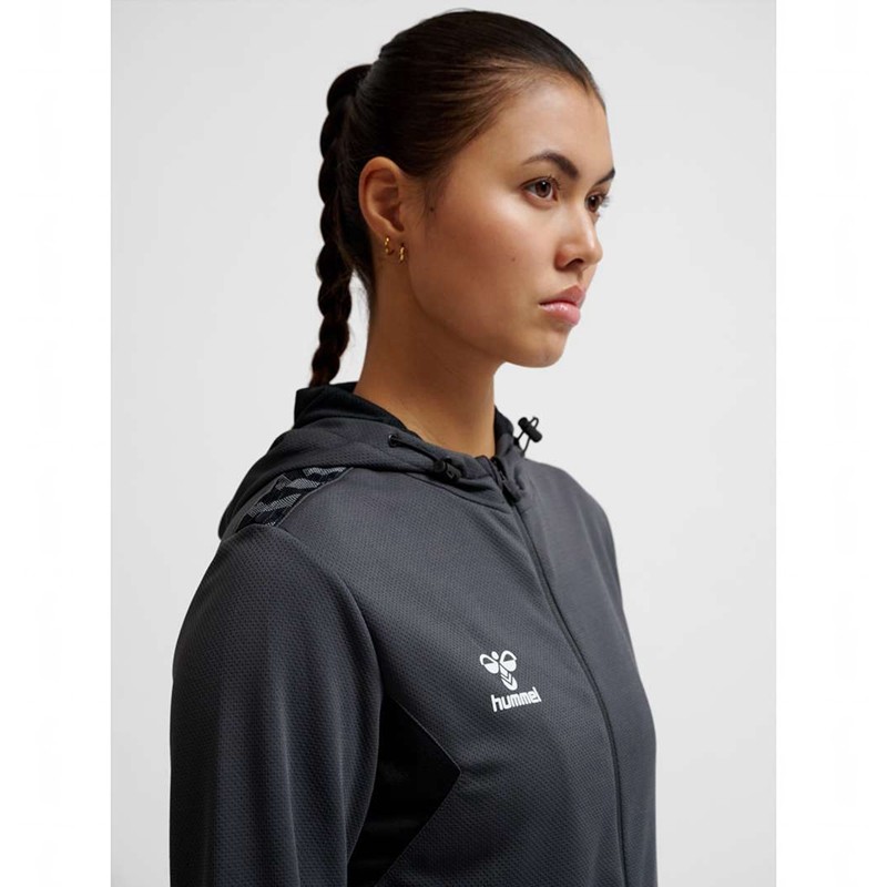 Dámské Mikina s Kapucí Hummel Authentic Pl Zip Černé | 292518-741