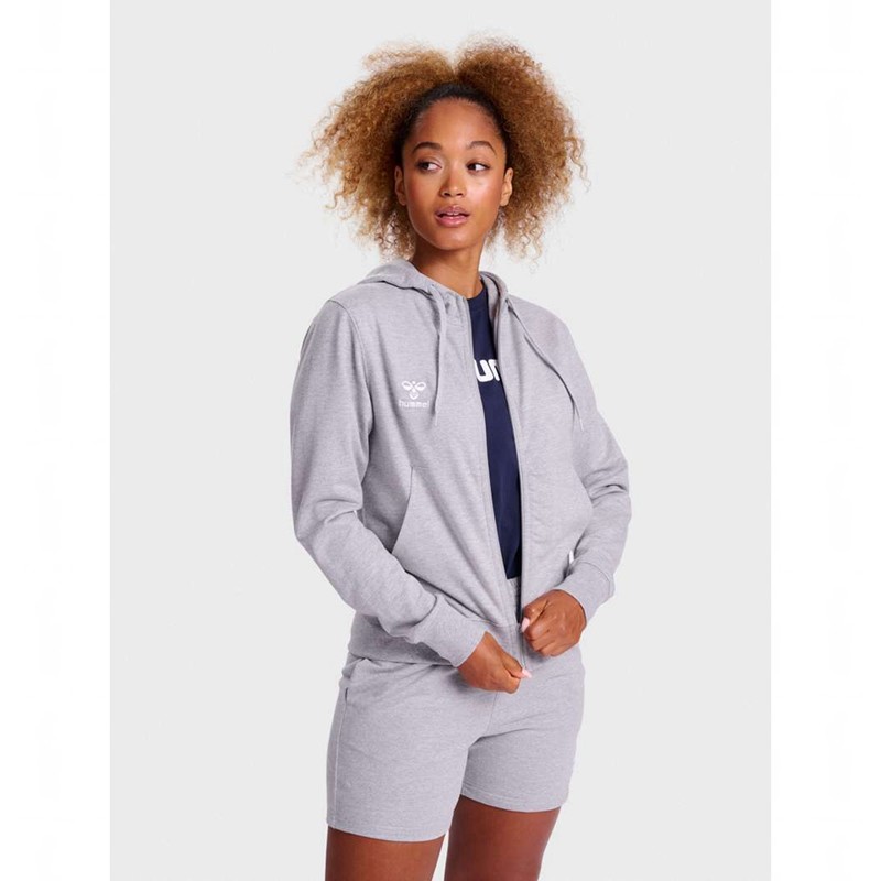 Dámské Mikina s Kapucí Hummel Go 2.0 Zip Šedé | 984961-599