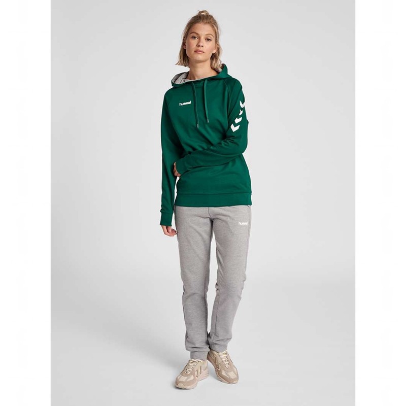 Dámské Mikina s Kapucí Hummel Go Cotton Zelene | 342721-358