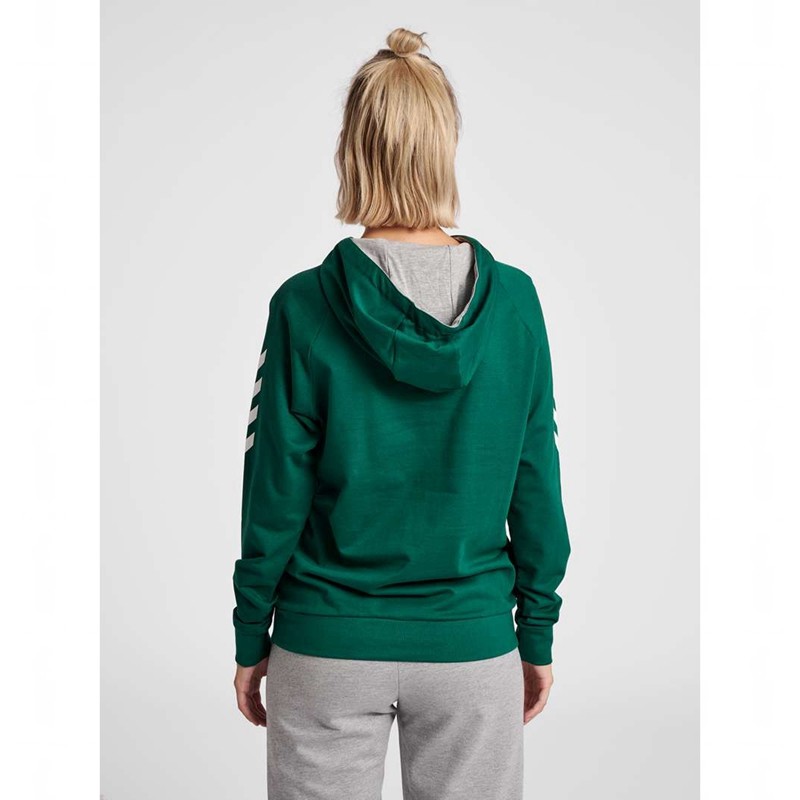 Dámské Mikina s Kapucí Hummel Go Cotton Zelene | 342721-358