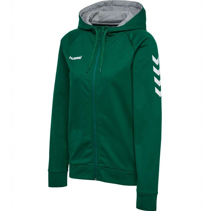 Dámské Mikina s Kapucí Hummel Go Cotton Zip Zelene | 816908-583